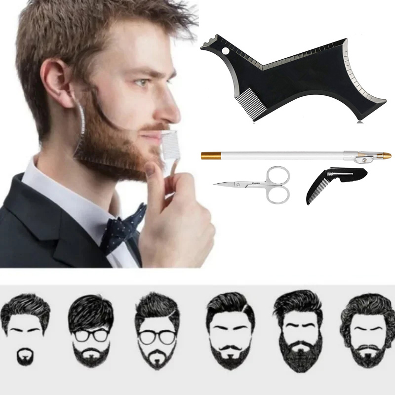 Beard Trimmer - 4 Stuks Set Baard Vormgeven Kit
