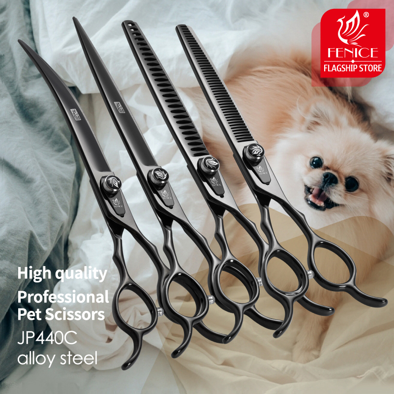 Grooming Scissors - Fenice JP440C Staal Professionele Zwarte Hond