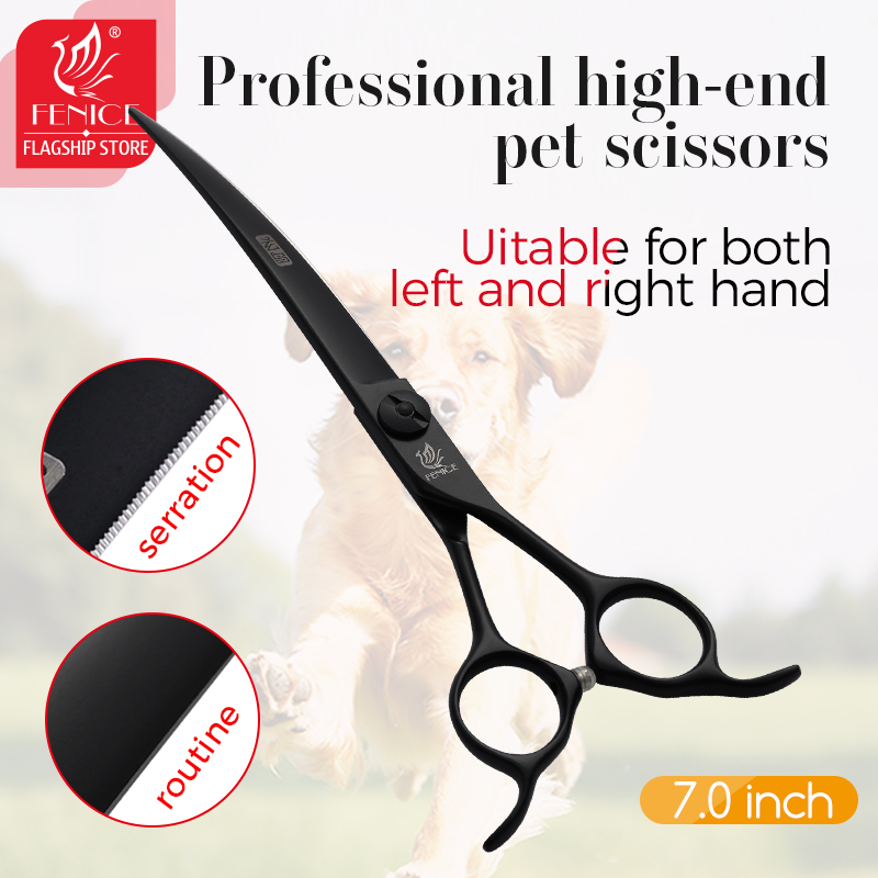 Grooming Scissors - Fenice Professional 7 Inch Gebogen Snijmes